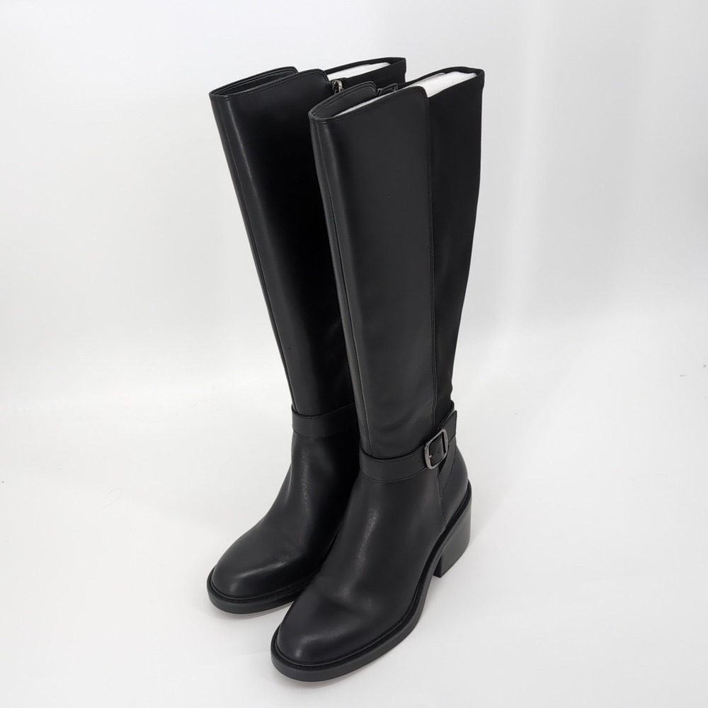 Vince Camuto Vianah2 Leather Suede Wide Calf Shaft Tall Boots Black Women's 9M - Picture 3 of 8